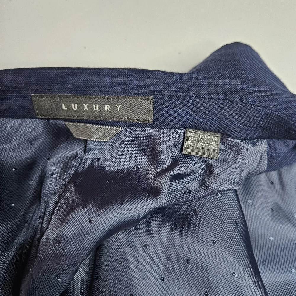 Indochino Cashmere Wool Blue Plaid Windowpane Sport Coat Jacket‎ Blazer 44R NWT